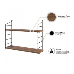 Estante de pared Armoni 2 nogal Practica Hogar