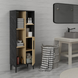 Gabinete multiusos Ephesus Roble Zafiro Negro Practica Hogar
