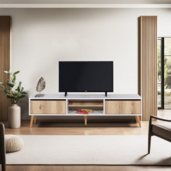 Mueble TV Kraf 180 blanco fieltro Practica Hogar