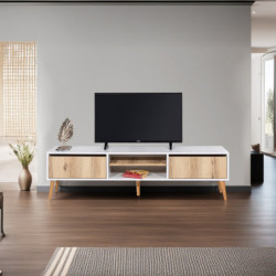 Mueble TV Kraf 180 blanco fieltro Practica Hogar