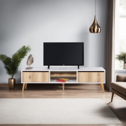 Mueble TV Kraf 180 blanco fieltro Practica Hogar