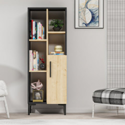 Gabinete multiusos Ephesus Roble Zafiro Negro Practica Hogar