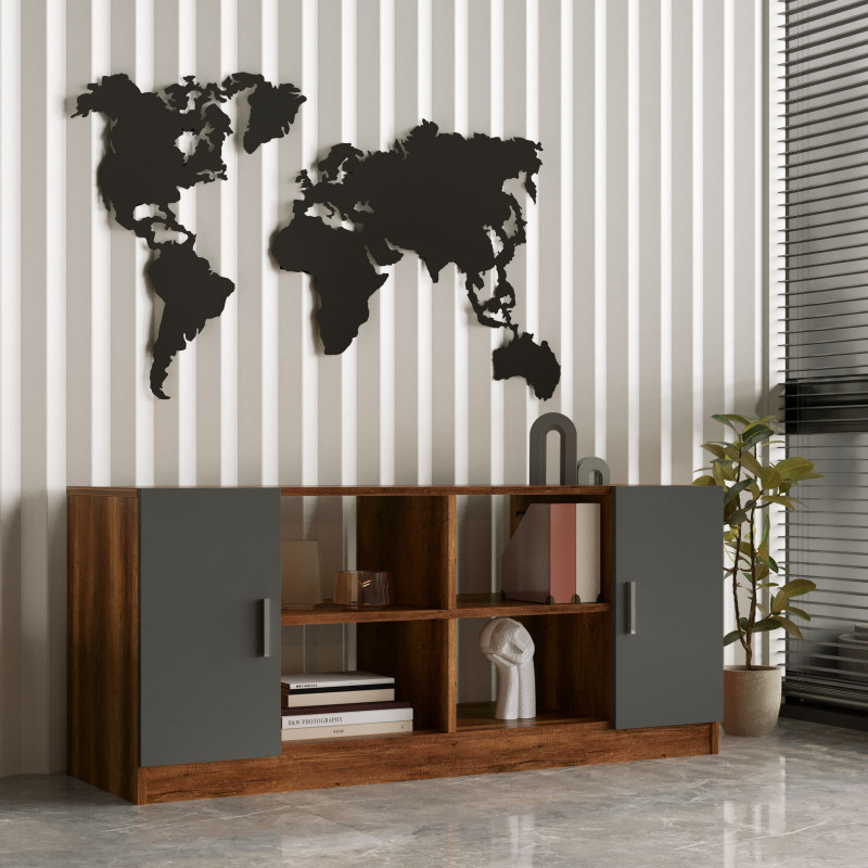 Mueble auxiliar Vario F antracita nogal Practica Hogar Mueble auxiliar Vario F antracita nogal Practica Hogar