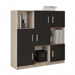 Mueble auxiliar VO7-OB roble negro Practica Hogar