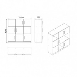 Mueble auxiliar VO7-OB roble negro Practica Hogar