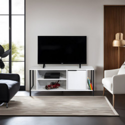 Mueble TV Bond blanco negro Practica Hogar