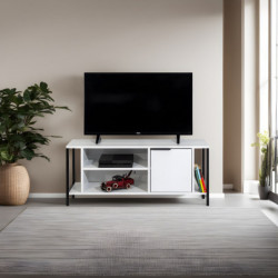 Mueble TV Bond blanco negro Practica Hogar