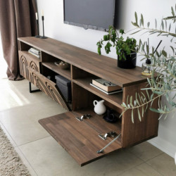 Mueble TV con estante Helen nogal Practica Hogar