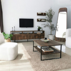 Mueble TV con estante Helen nogal Practica Hogar