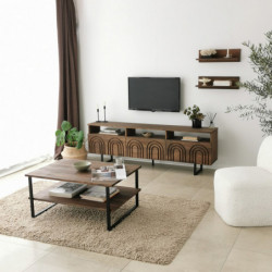 Mueble TV con estante Helen nogal Practica Hogar