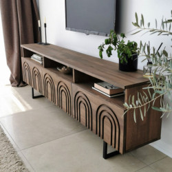Mueble TV con estante Helen nogal Practica Hogar