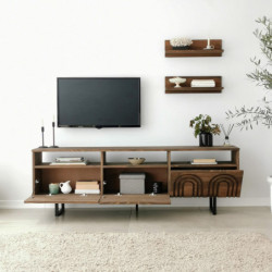 Mueble TV con estante Helen nogal Practica Hogar