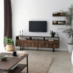 Mueble TV con estante Helen nogal Practica Hogar