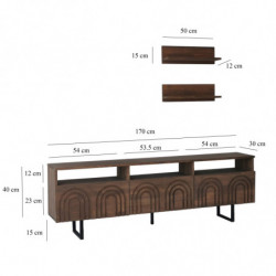 Mueble TV con estante Helen nogal Practica Hogar