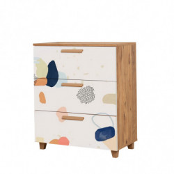 Cómoda Leva Gravis Pied pino atlántico blanco Practica Hogar