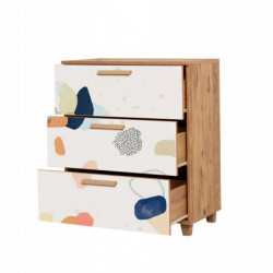 Cómoda Leva Gravis Pied pino atlántico blanco Practica Hogar