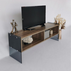 Mueble TV TV405 humo nogal Practica Hogar