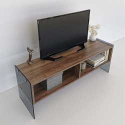 Mueble TV TV405 humo nogal Practica Hogar