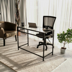 Escritorio de estudio Massası 100x45cm M100 negro Practica Hogar