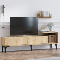 Mueble TV con estante Lia roble Practica Hogar