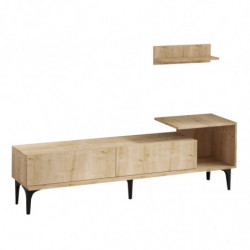 Mueble TV con estante Lia roble Practica Hogar