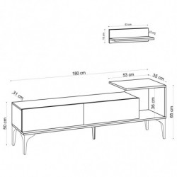 Mueble TV con estante Lia roble Practica Hogar
