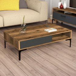 Mesa de centro istanbul antracita nogal Practica Hogar