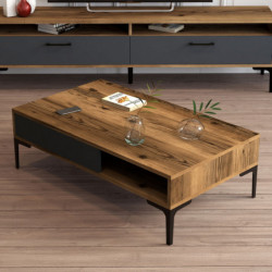 Mesa de centro istanbul antracita nogal Practica Hogar