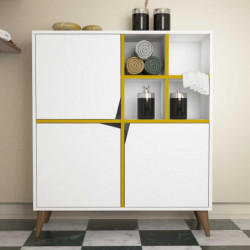 Mueble auxiliar Pulse blanco amarillo Practica Hogar
