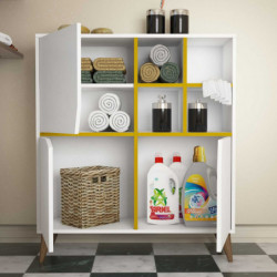 Mueble auxiliar Pulse blanco amarillo Practica Hogar