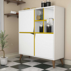 Mueble auxiliar Pulse blanco amarillo Practica Hogar
