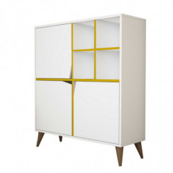 Mueble auxiliar Pulse blanco amarillo Practica Hogar