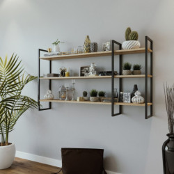 Estante de pared Weiden L2026 roble negro Practica Hogar