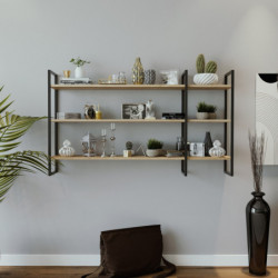 Estante de pared Weiden L2026 roble negro Practica Hogar