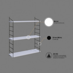 Estante de pared Armoni 3'lü blanco Practica Hogar