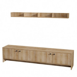 Mueble TV con estante Tessa roble Practica Hogar