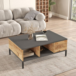 Mesa de centro RL2-AA pino atlántico antracita Practica Hogar