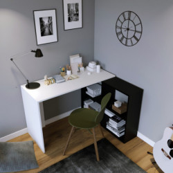Escritorio de estudio Massası L157 blanco negro Practica Hogar