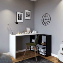 Escritorio de estudio Massası L157 blanco negro Practica Hogar