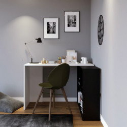Escritorio de estudio Massası L157 blanco negro Practica Hogar