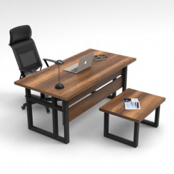 Conjunto de muebles de oficina MN07-BA antracita nogal Practica Hogar