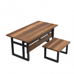 Conjunto de muebles de oficina MN07-BA antracita nogal Practica Hogar
