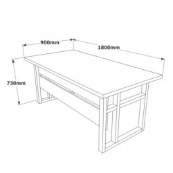 Conjunto de muebles de oficina MN07-BA antracita nogal Practica Hogar
