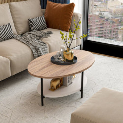 Mesa de centro Elis roble blanco Practica Hogar