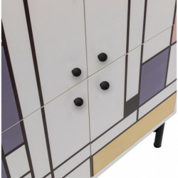 Mueble auxiliar Multilüx Midia amarillo morado marrón blanco Practica Hogar