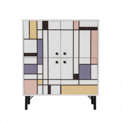 Mueble auxiliar Multilüx Midia amarillo morado marrón blanco Practica Hogar