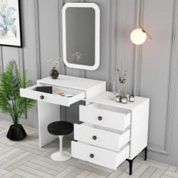 Tocador con espejo Lizbon 549 blanco Practica Hogar