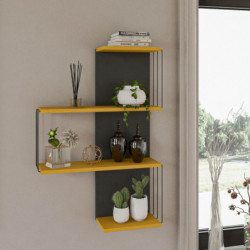 Estante de pared chambel antracita amarilla Practica Hogar