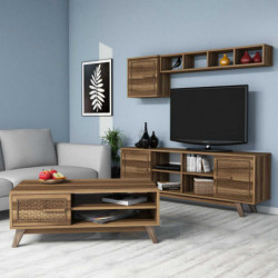 Conjunto de muebles de salón Ayla nogal Practica Hogar