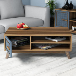Conjunto de muebles de salón Ayla azul nogal Practica Hogar